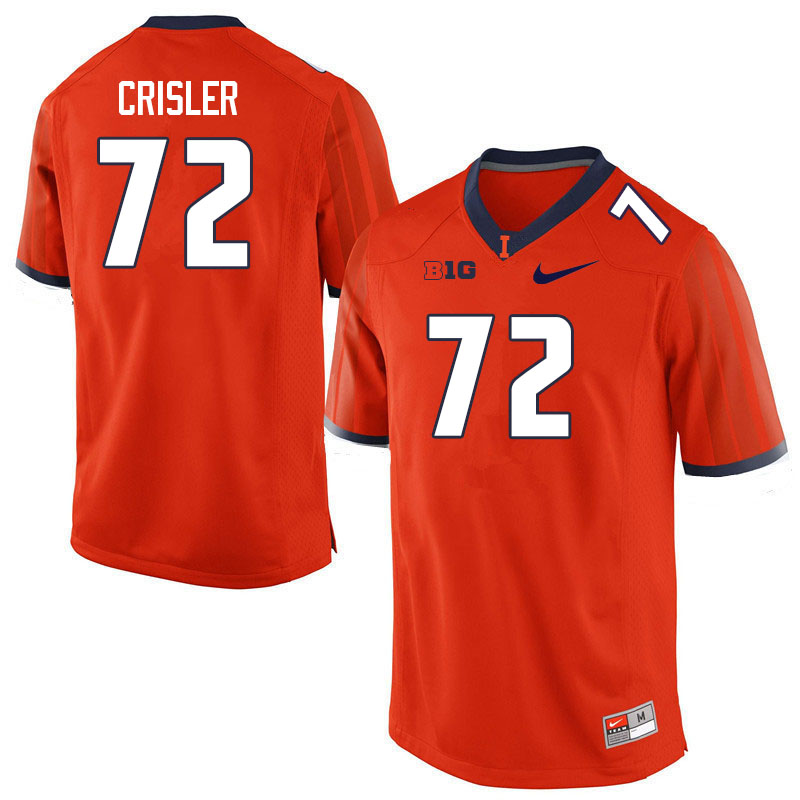 Men #72 Zy Crisler Illinois Fighting Illini College Football Jerseys Sale-Orange